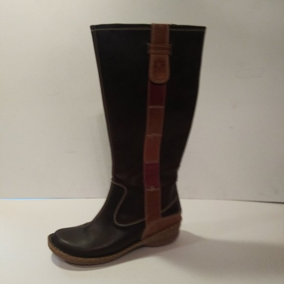 JOSEF SEIBEL "Sprit of Nature" brown leather tall boots, Size 10 - Picture 2 of 10